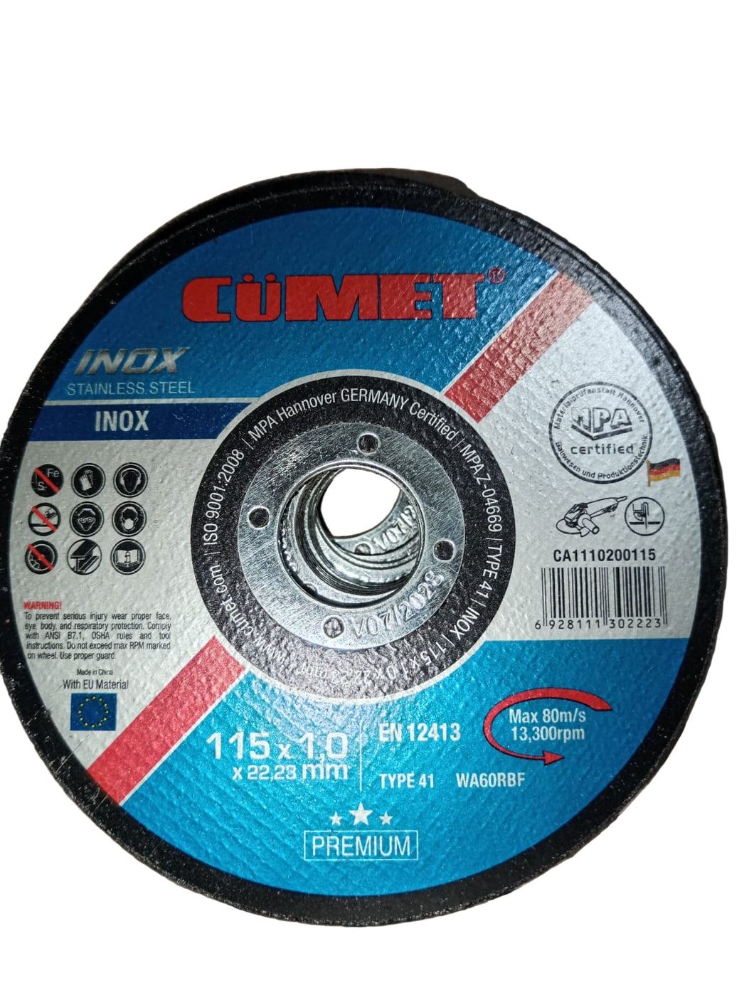 DISCO CORTE INOX CUMET 4 1/2 PULG